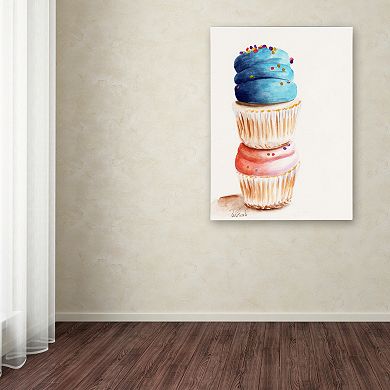 Trademark Fine Art Stacked Cupcakes Canvas Wall Art