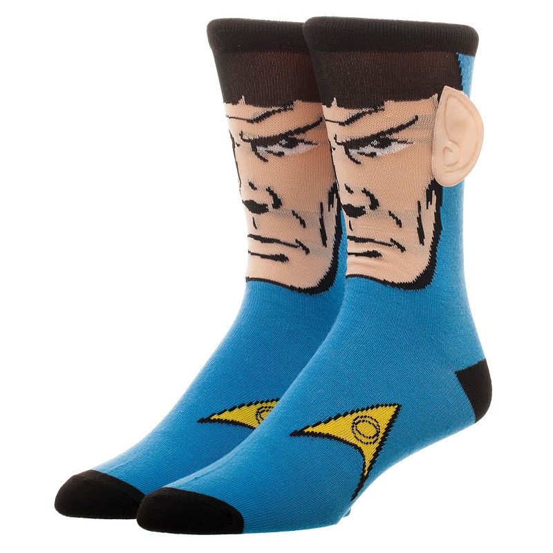 Mens Star Trek Spock Ears Crew Socks, Multicolor
