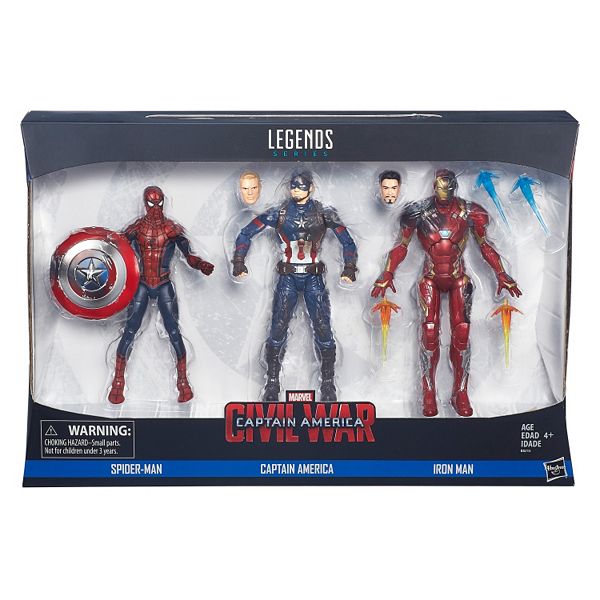 Captain America Civil War Marvel Legends 3 Pk Figures By Hasbro - captain america civil war battle roblox