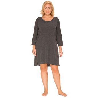 Plus Size Cuddl Duds® Essentials 3/4 Sleeve Sleepshirt