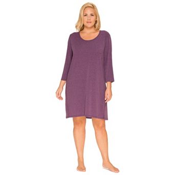 Plus Size Cuddl Duds® Essentials 3/4 Sleeve Sleepshirt