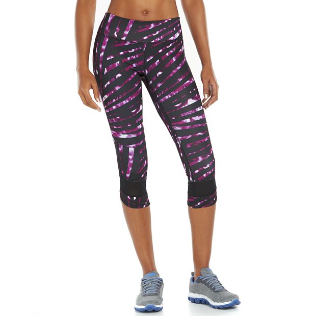 Women's Tek Gear® Printed Mesh-Hem Capri Workout Leggings