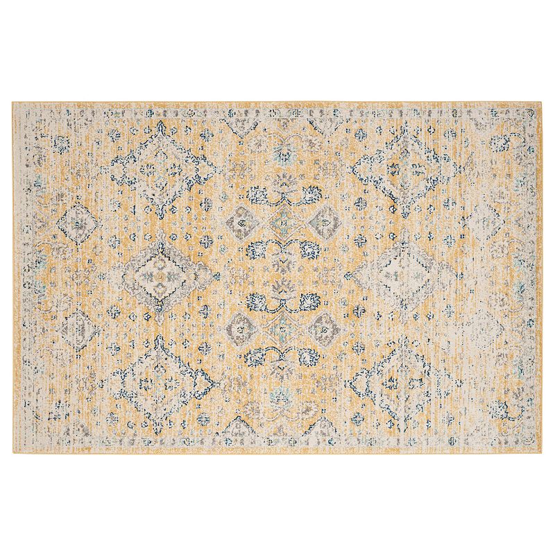 Safavieh Evoke Alie Framed Floral Rug, Gold, 5X7.5 Ft