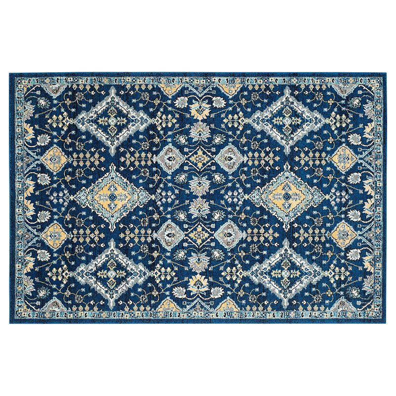 Safavieh Evoke Alie Framed Floral Rug, Dark Blue, 5X7.5 Ft