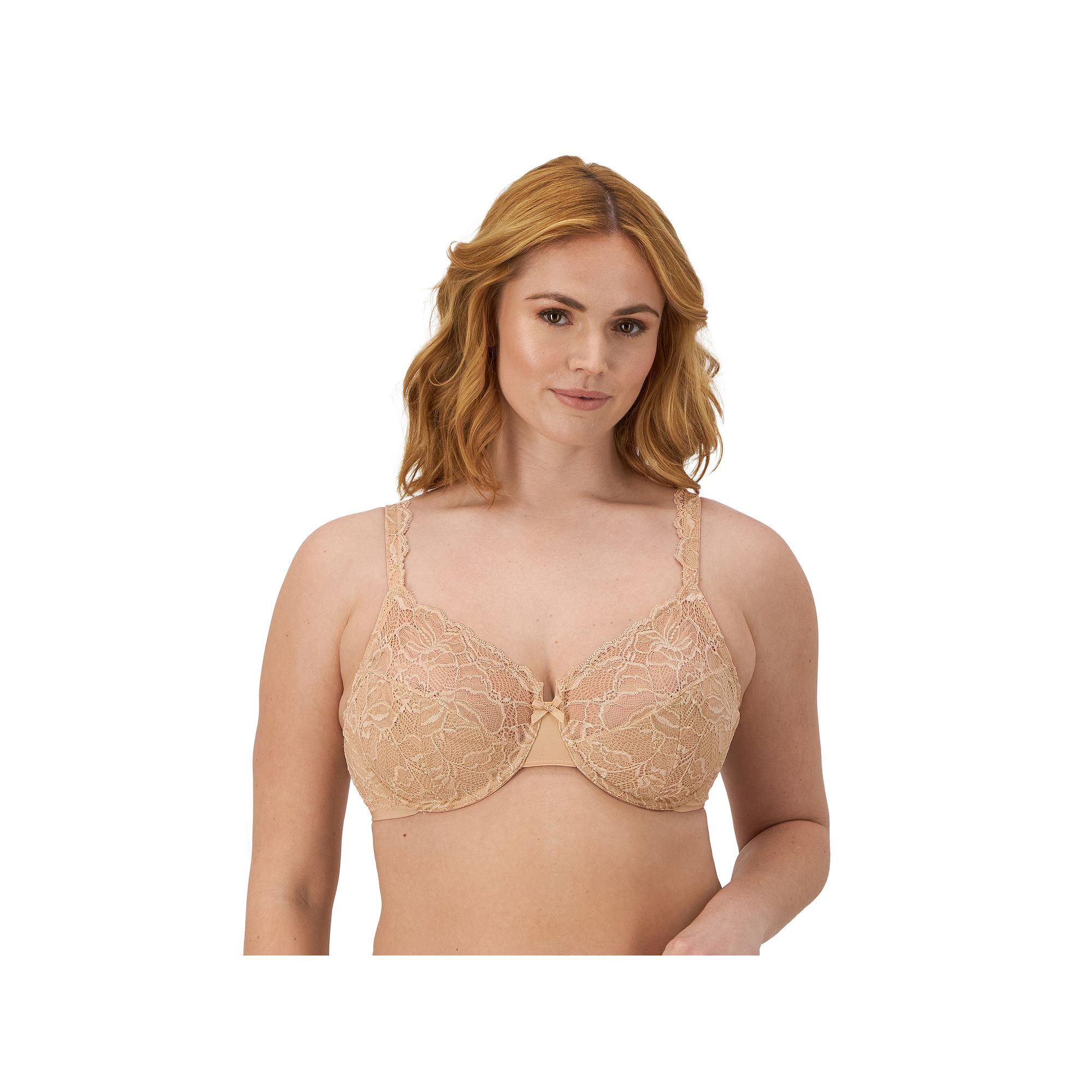 Bali Lace Desire Full-Figure Underwire Bra DF6543, Womens, Size: 34 B, Bei