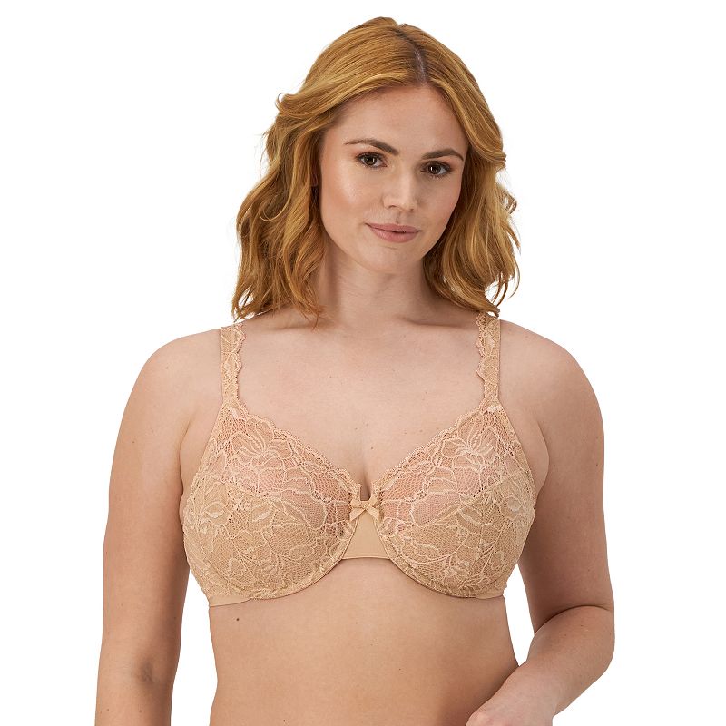 Bali Lace Desire Full-Figure Underwire Bra DF6543, Women's, Size: 42 C, Beige Shimmer