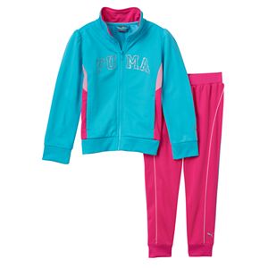 Girls 4-6x PUMA Colorblock Glitter Jacket & Pants Set