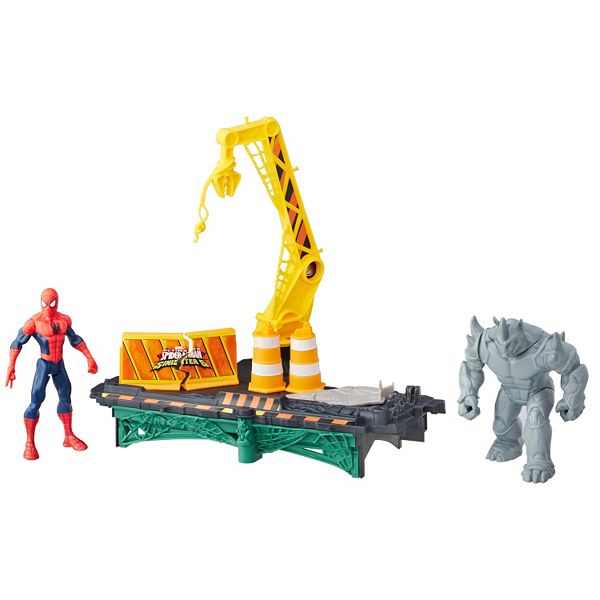 Marvel Spider Man Rhino Rampage Play Set By Hasbro - captain rampage roblox action figure