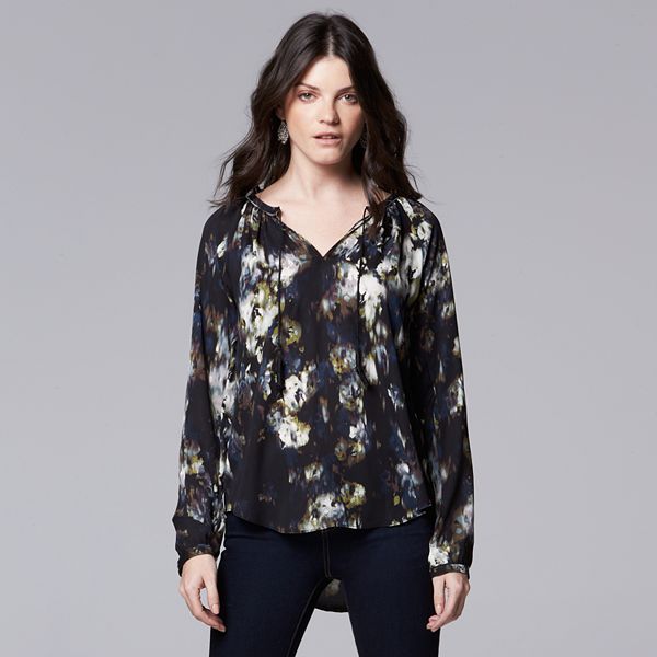 Women's Simply Vera Vera Wang Print Peasant Top