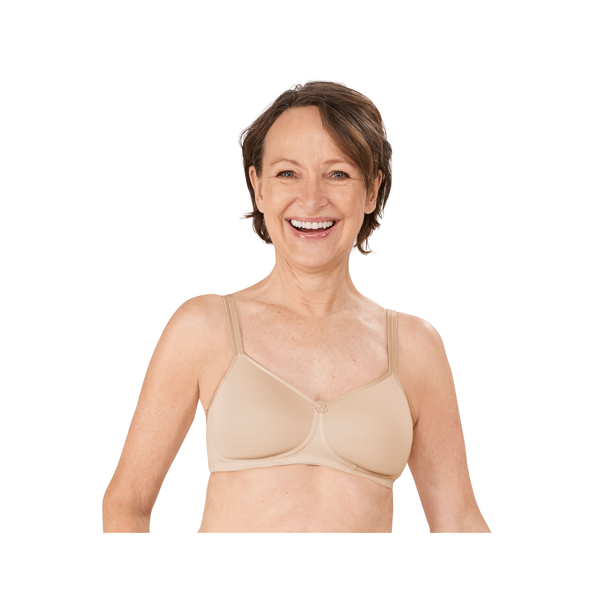 Amoena Mastectomy Bra: Mara Padded Wireless, Womens, Size: 32 C, Light Bro