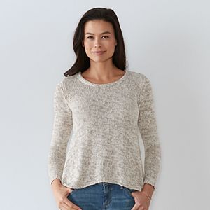 Petite SONOMA Goods for Life™ Shark-Bite Crewneck Sweater