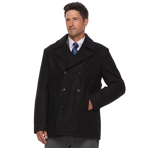Mens Chaps Classic Fit Wool Blend Double Breasted Coat - FitnessRetro
