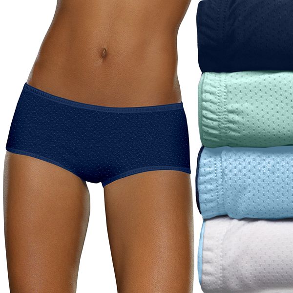 Fruit of the Loom 4-pack Breathable Micro Mesh Boy Short Panties 4DBKBST