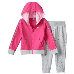 Toddler Girl PUMA Metallic Foil Hoodie & Faded Stars Jogger Pants Set