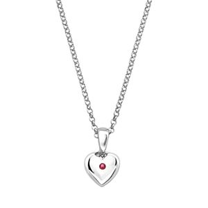 Little Diva Diamonds Kids' Sterling Silver Lab-Created Ruby Heart Pendant