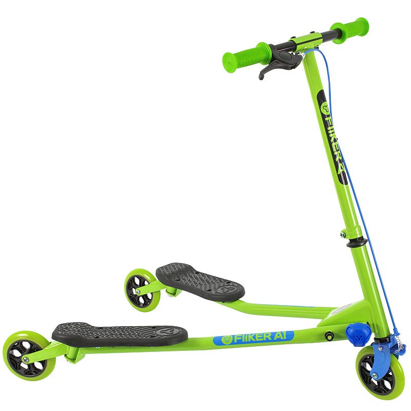 Kids Yvolution Y Fliker Air A1 Green Three-Wheeled Scooter, Multicolor