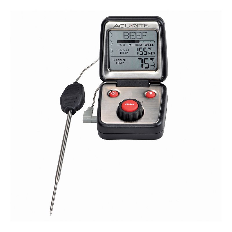 AcuRite Digital Meat Thermometer with Wired Probe, Multicolor