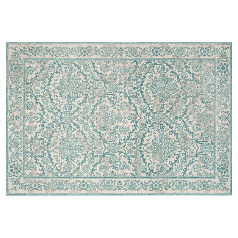 Safavieh Evoke Michaela Framed Floral Rug, White, 5X7.5 Ft