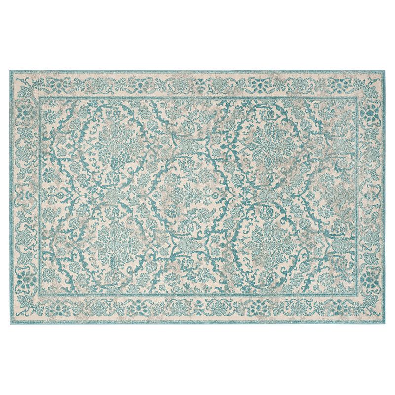 Safavieh Evoke Michaela Framed Floral Rug, White, 5X7.5 Ft