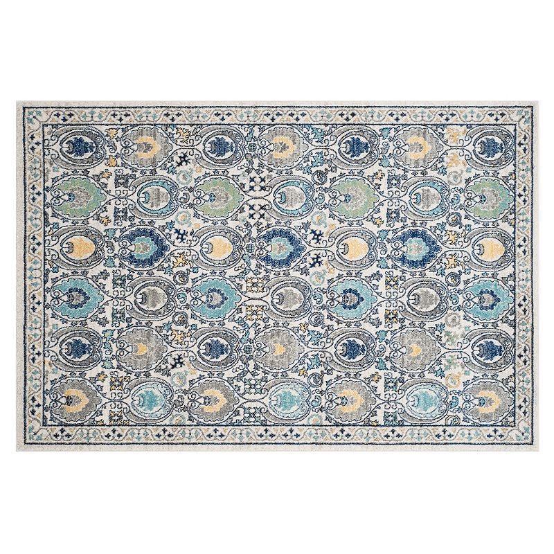 Safavieh Evoke Emma Framed Medallion Rug, White, 8X10 Ft