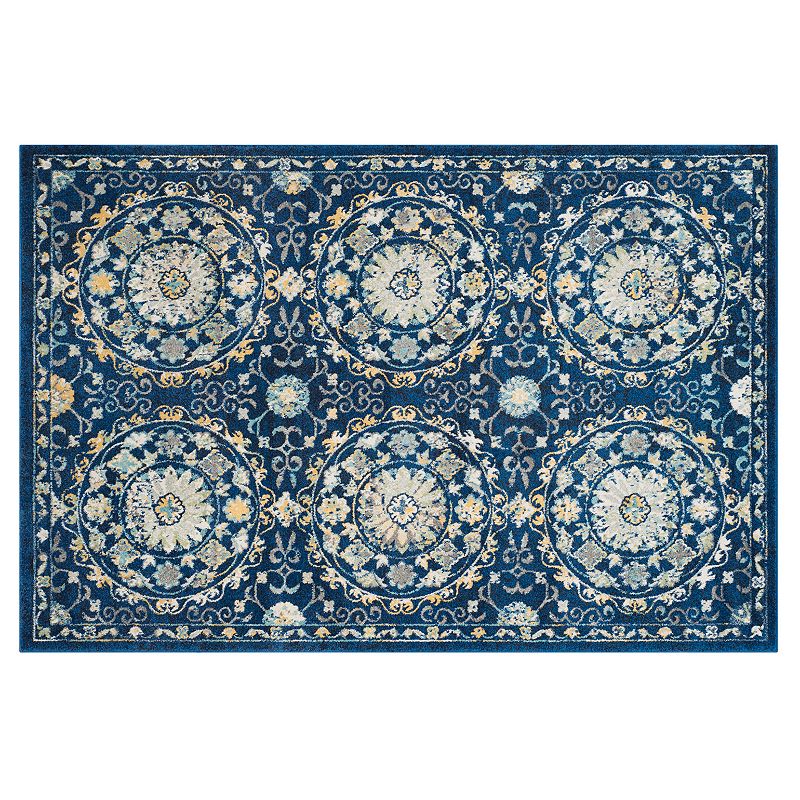 Safavieh Evoke Samantha Framed Medallion Rug, Blue, 5X7.5 Ft