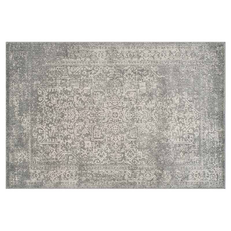 Safavieh Evoke Katie Framed Floral Rug, Silver, 6.5Ft Rnd