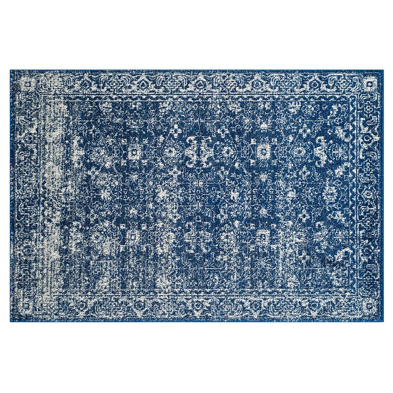 SAFAVIEH Evoke Denica Traditional Bordered Area Rug  Navy/Ivory  3  x 5
