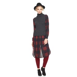 Women's Rock & Republic庐 Mock-Layer Turtleneck Tunic Sweater