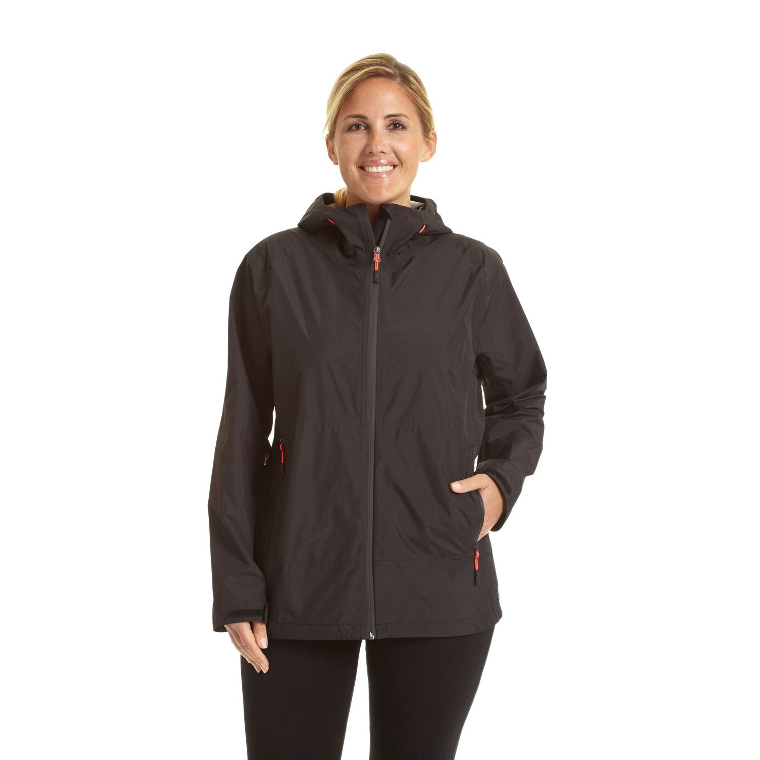 women's plus size lightweight hooded rain jacket