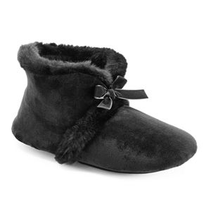Isotoner Women's Velour Bootie Slippers