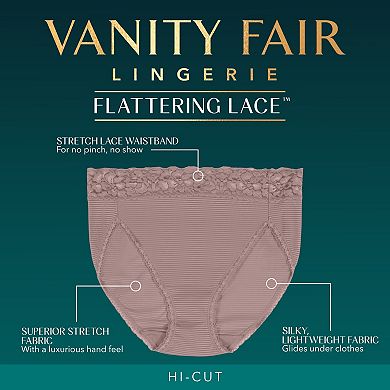 Women's Vanity Fair Lingerie Flattering Lace Hi-Cut Panty 13280
