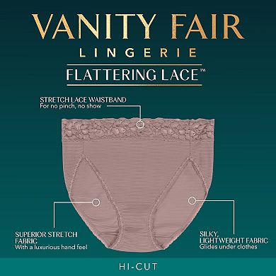 Women's Vanity Fair Lingerie Flattering Lace Hi-Cut Panty 13280