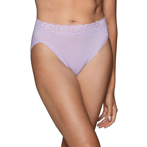 Lace High Leg Thong Panty - Brushed lilac