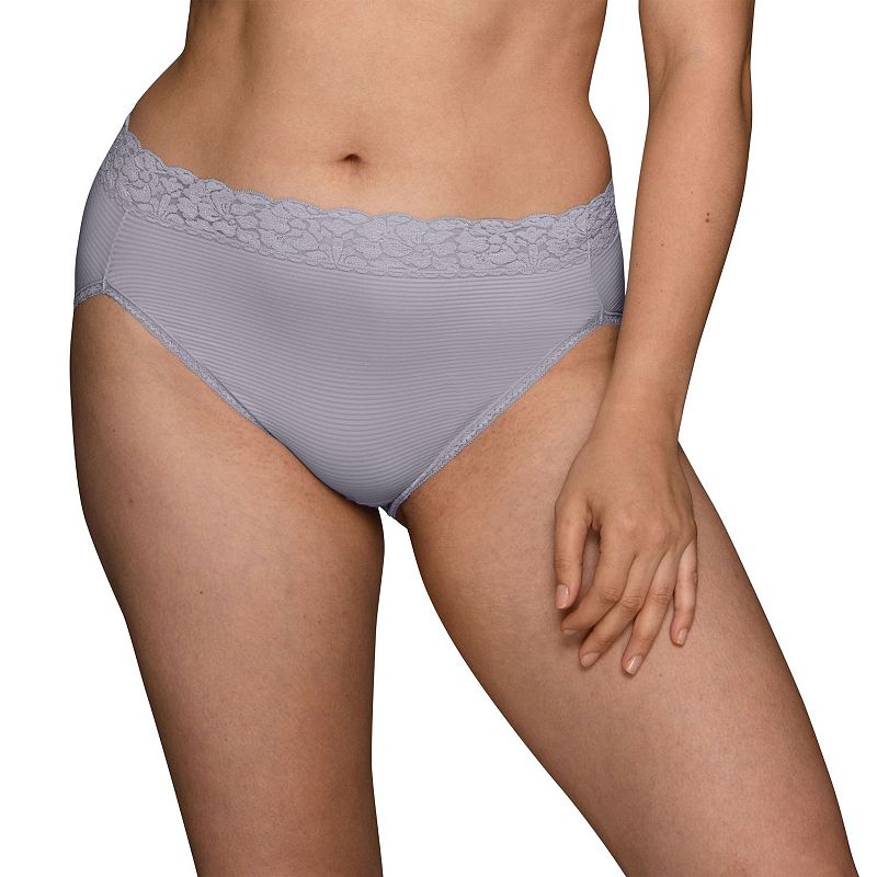 Women's Vanity Fair Lingerie® Flattering Lace Hi-Cut Panty 13280, Size: 7, Romance Blue