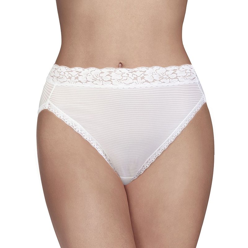 Women's Vanity Fair Lingerie® Flattering Lace Hi-Cut Panty 13280, Size: 7, Star White