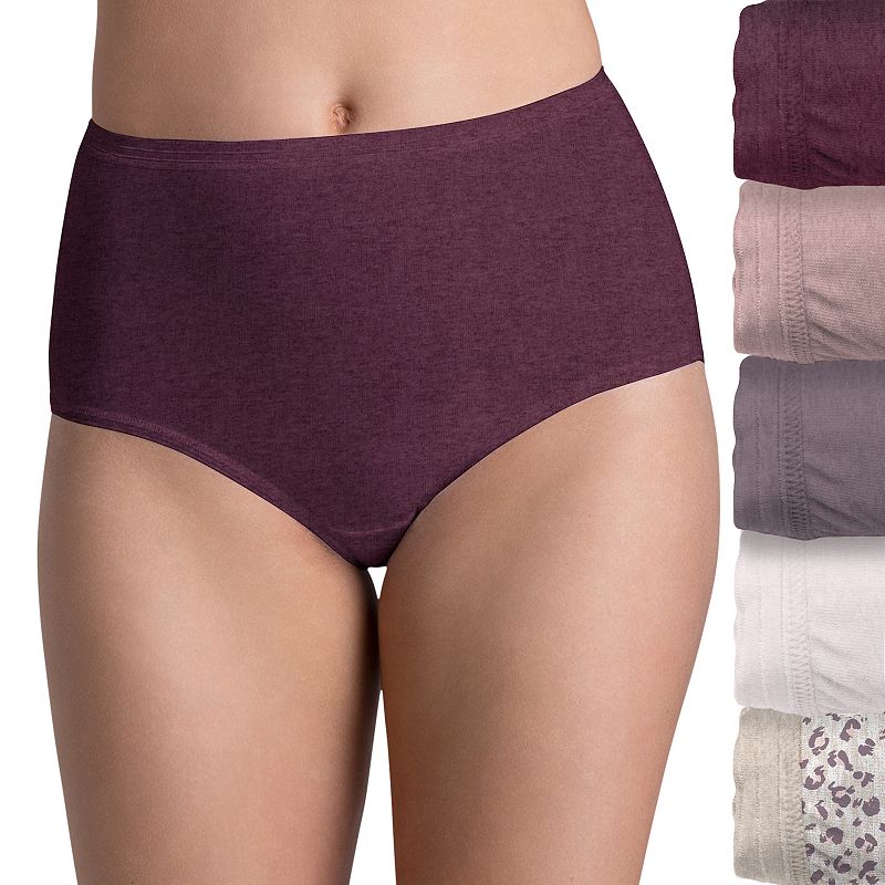Womens Fruit of the Loom Signature 5-pack Ultra Soft Brief Panty Set 5DUSK