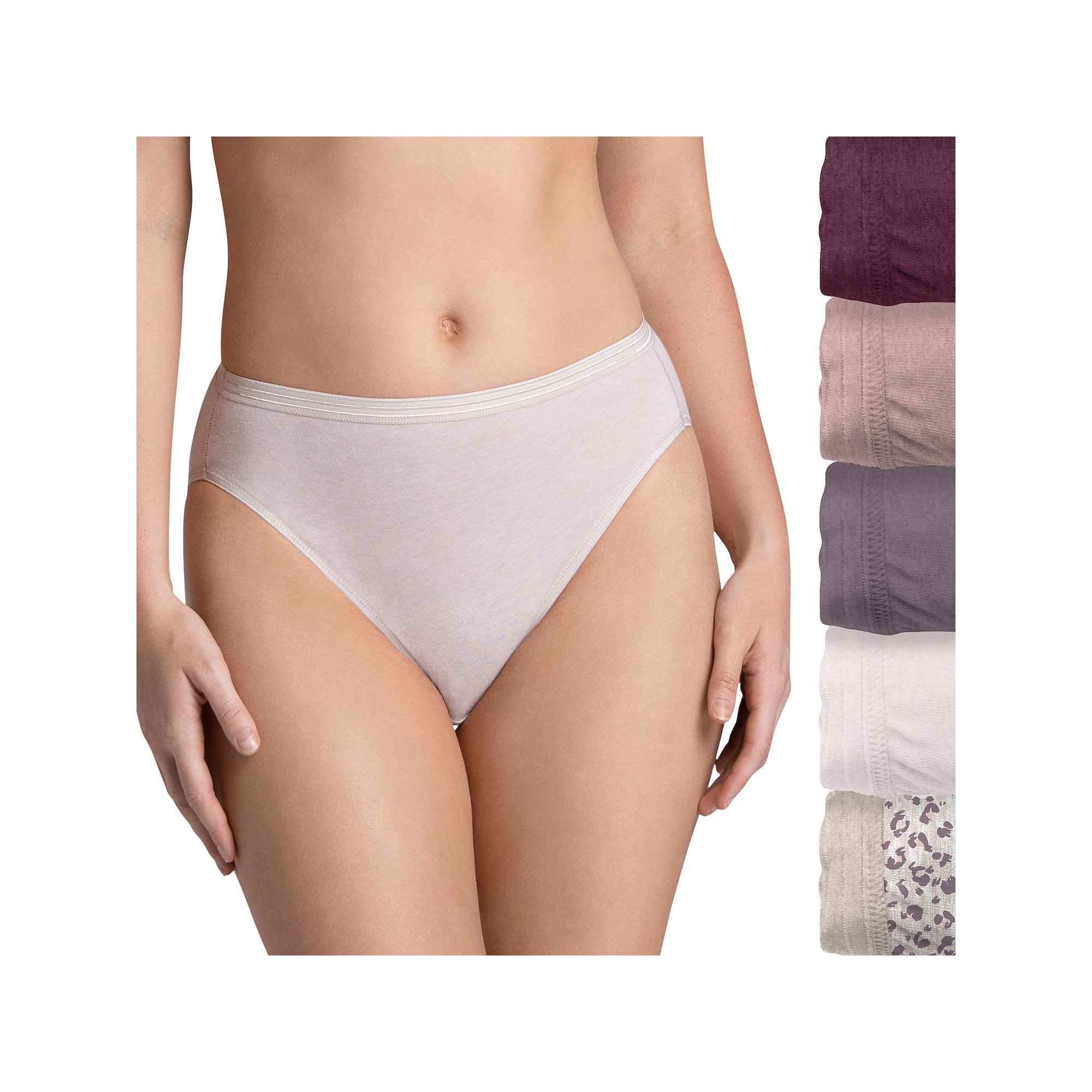 Womens Fruit of the Loom® Ultra Soft 5-pack Hi-Cut Panty Set 5DUSKHC, Siz