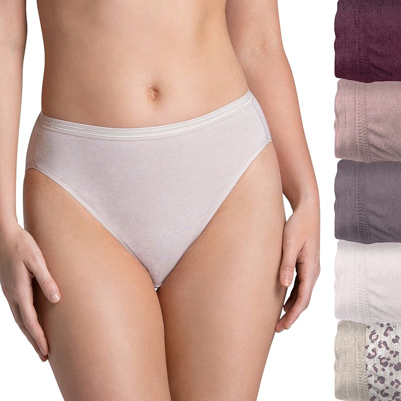 Womens Fruit of the Loom Signature 5-pack Ultra Soft Hi-Cut Panty Set 5DUS