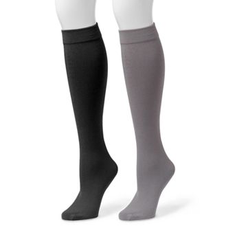 MUK LUKS 2 pk Women's Fleece-Lined Knee-High Socks