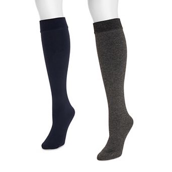 MUK LUKS 2 pk Women's Fleece-Lined Knee-High Socks