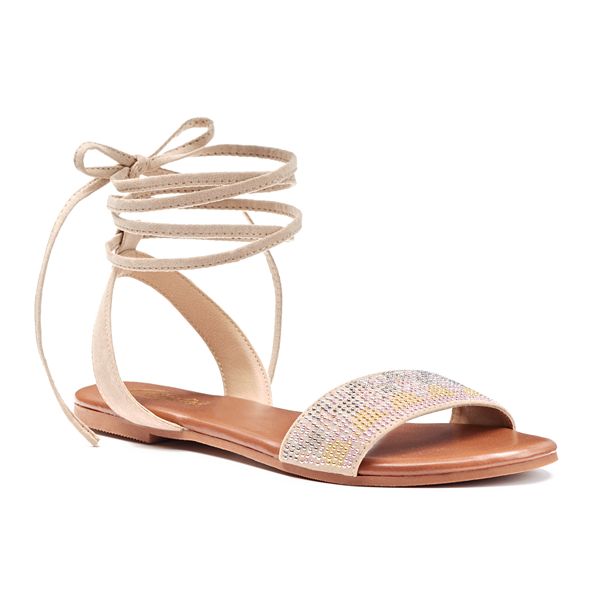 Candie's® Women's Beaded Lace-Up Sandals