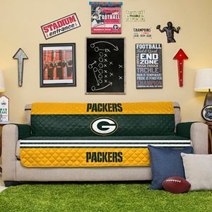 Green Bay Packers Quilted Sofa Cover