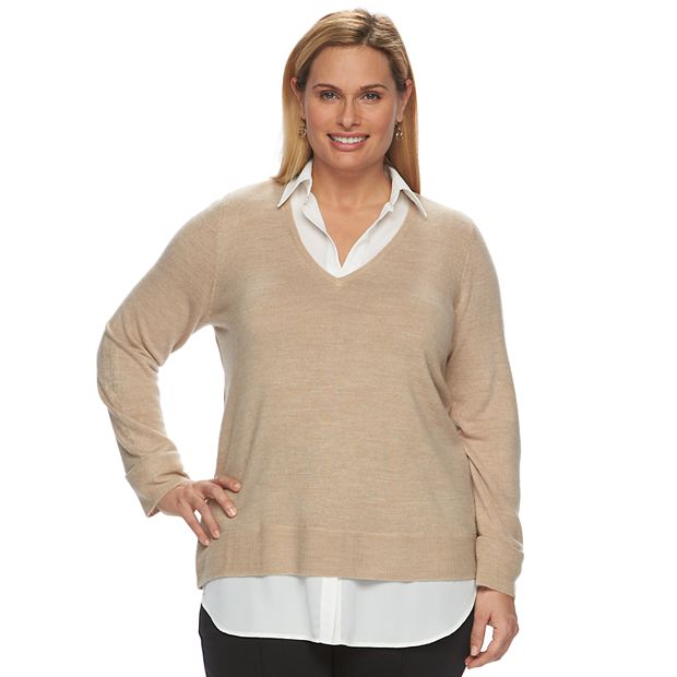 Women's mock layer on sale sweater