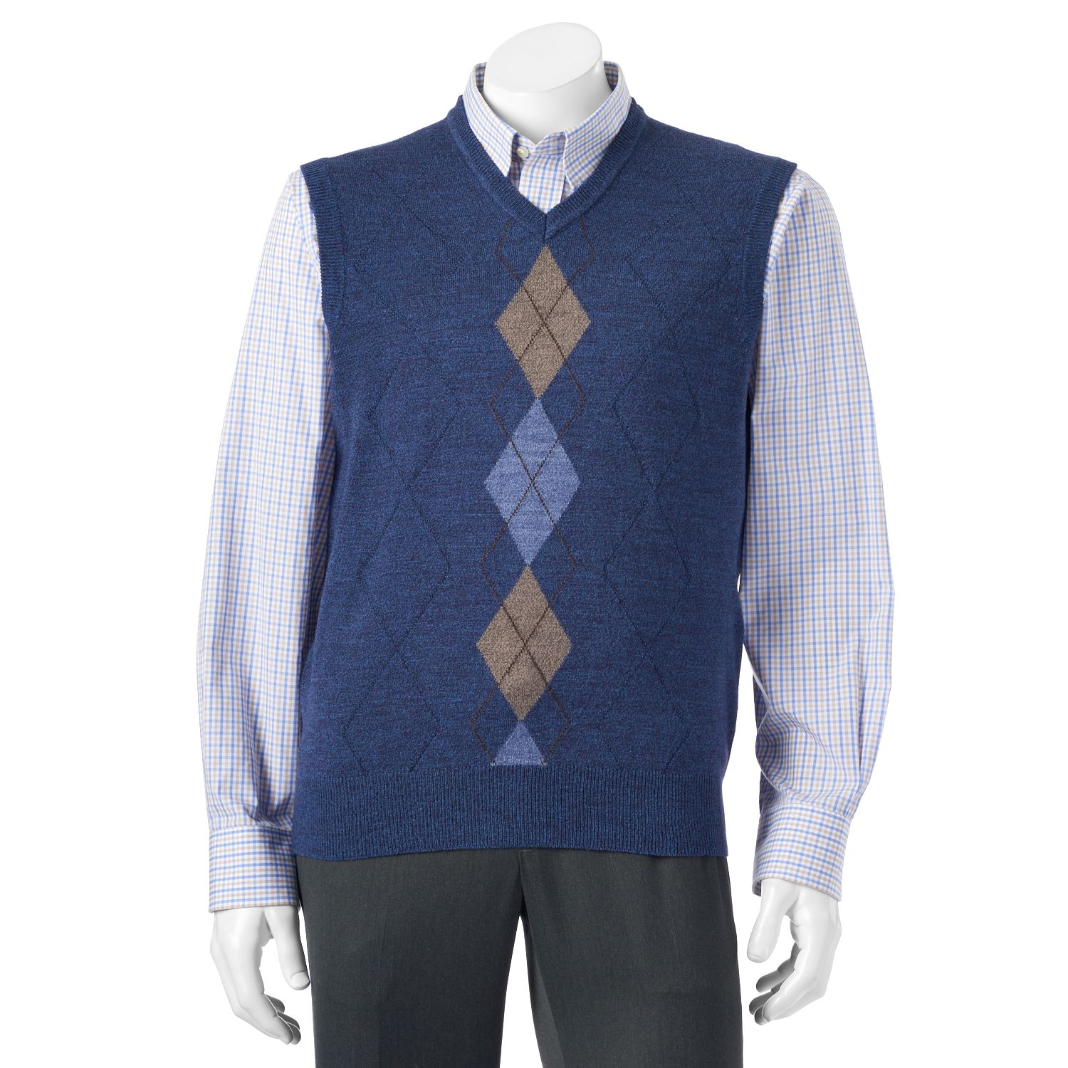 big and tall argyle sweater vest