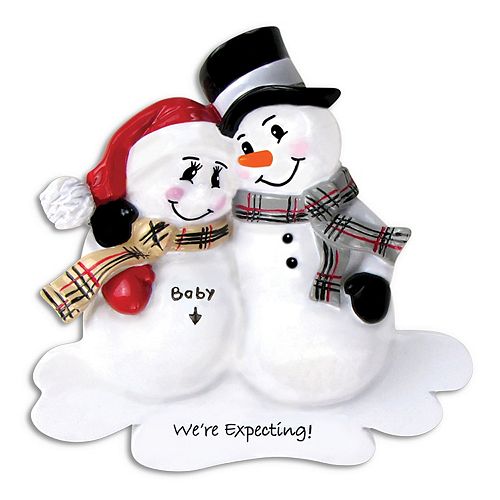 PolarX Ornaments Snowman "We're Expecting!" Christmas Ornament
