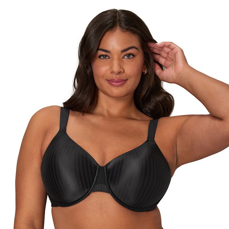 Playtex® Secrets® Perfectly Smooth Full-Coverage Underwire Bra 4747, Women's, Size: 42 D, Black Stripe