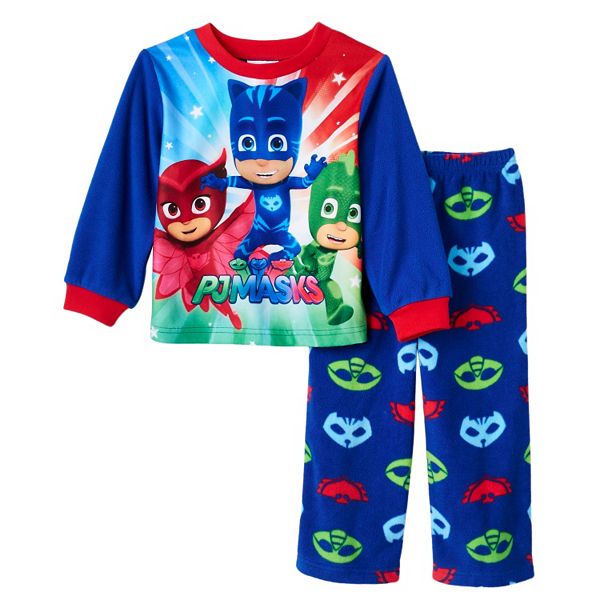 Owlette and Gekko Fleece Pajama Set PJ Masks Little Toddler Boys Catboy 
