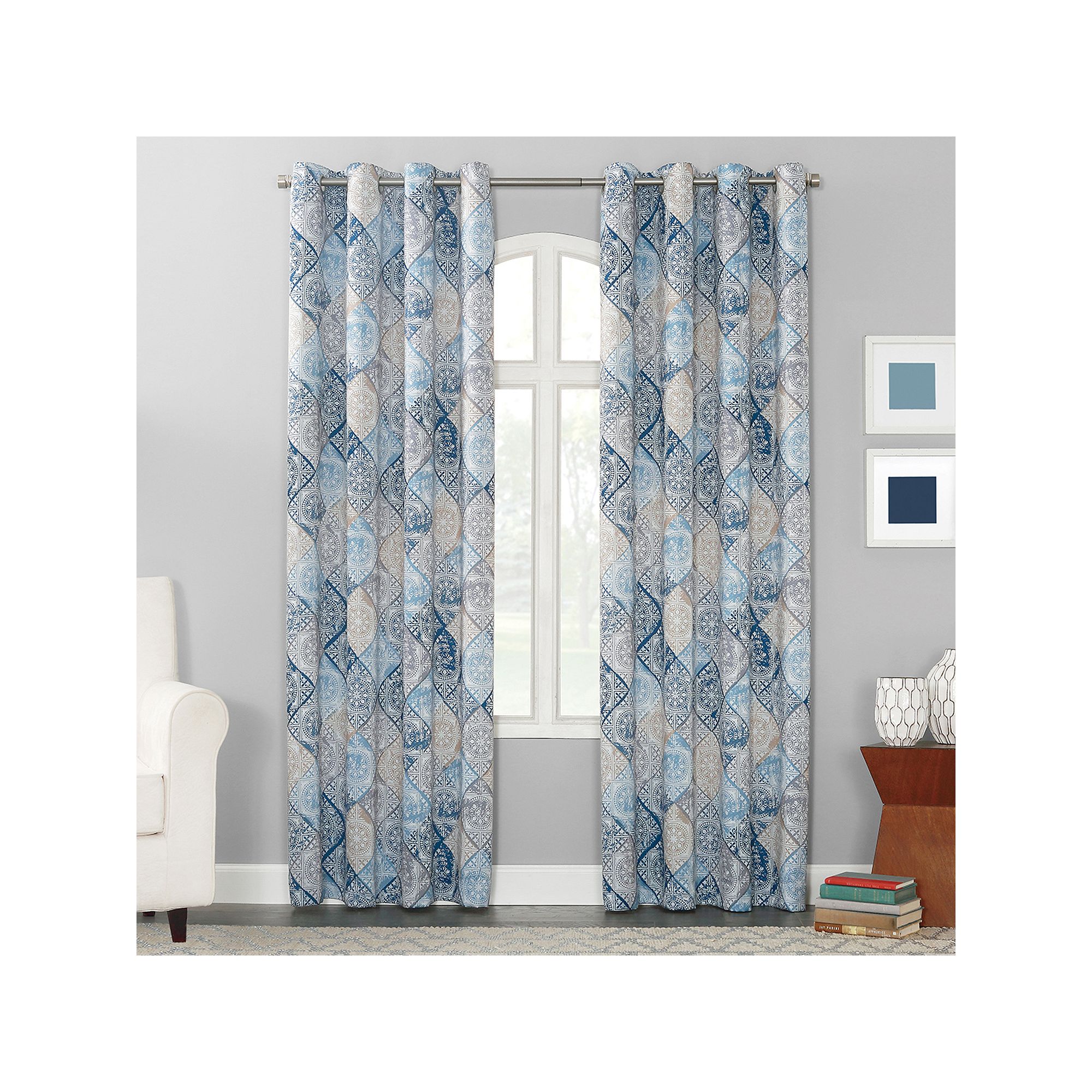 No. 918 1-Panel Claudio Window Curtain, Blue