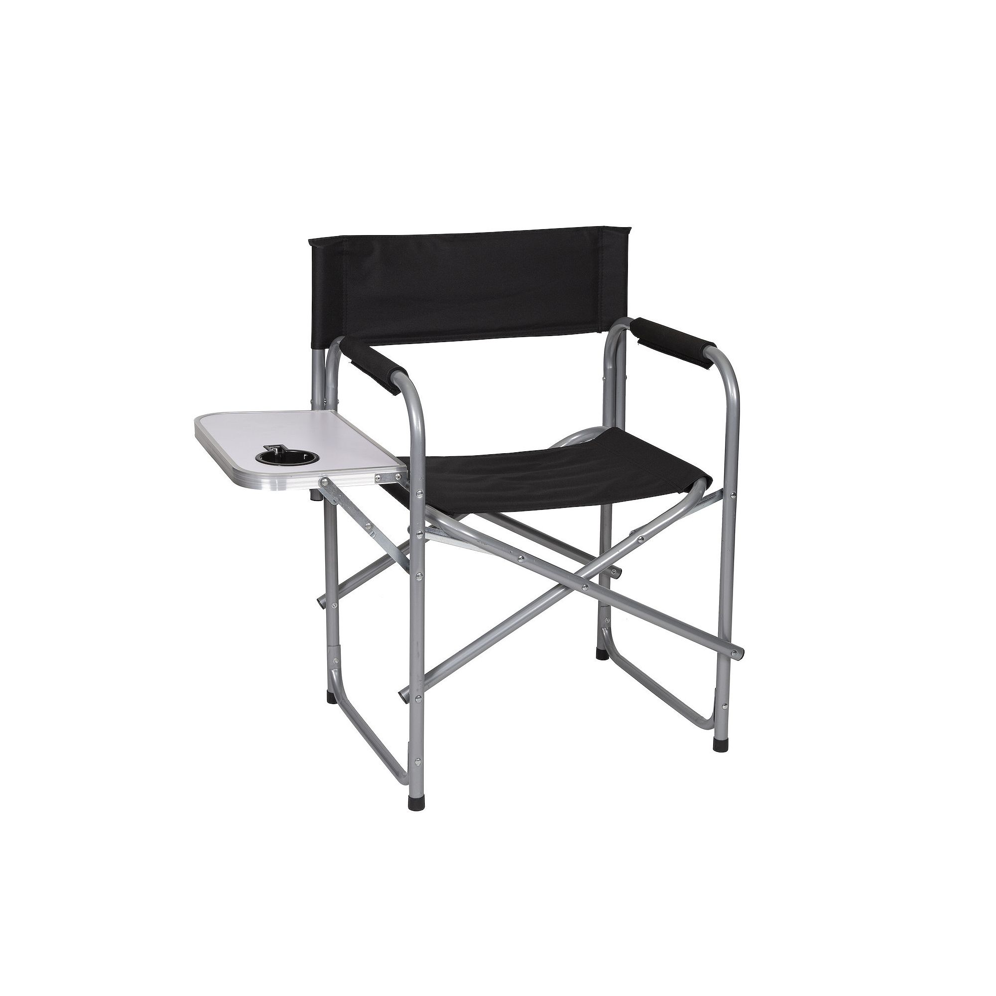 Stansport Folding Directors Chair with Side Table, Black