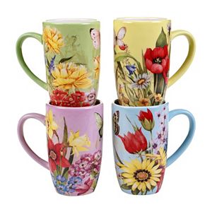 Certified International Floral Bouquet 4-pc. Mug Set
